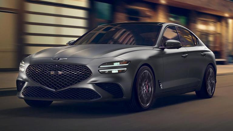 2022 Genesis G70 Front Left Side in Silver